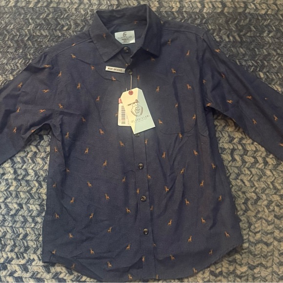 Class Club Other - Class Club Navy and Orange Patterned Shirt